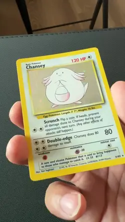 Pokemon TCG Chansey Base Set Holo Unlimited Rare Card 3/102 LP/NM Condition - Image 2