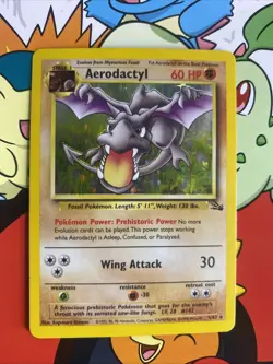 Aerodactyl 1/62 Fossil Holo Pokemon TCG LP/MP - Image 1