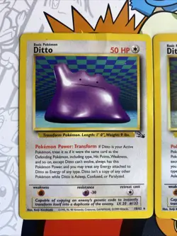 Pokemon TCG Ditto 3/62, 18/62 Fossil Unlimited Holo & Reg Rare, LP/MP Condition - Image 2