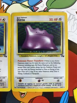 Pokemon TCG Ditto 3/62, 18/62 Fossil Unlimited Holo & Reg Rare, LP/MP Condition - Image 3
