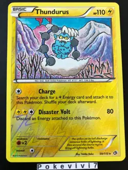 Carte Pokemon THUNDURUS 50/113 Holo REVERSE Noir et Blanc N&B ENGLISH NEUF - Image 1