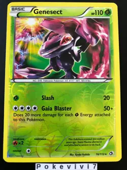 Carte Pokemon GENESECT 16/113 Holo REVERSE Noir et Blanc N&B ENGLISH NEUF - Image 1