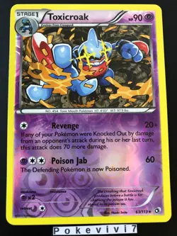 Carte Pokemon TOXICROAK 63/113 Rare REVERSE Noir et Blanc N&B ENGLISH NEUF - Image 1