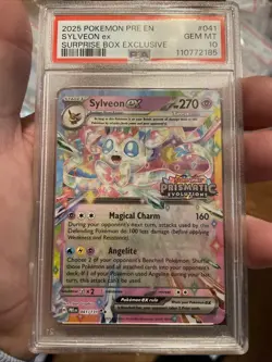 Pokemon Sylveon EX #041 Surprise Box Exclusive Prismatic Evolutions PSA 10 - Image 1