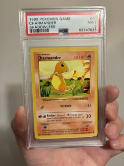 1999 Pokemon SHADOWLESS BASE SET Charmander PSA 9 MINT 46/102 - Image 1