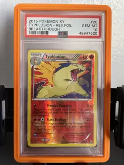 Pokemon Breakthrough Typhlosion Reverse Foil 20/162 PSA 10 Gem Mint - Image 1