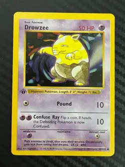 Pokemon TCG Drowzee Base Set Shadowless 49/102 1st Edition 49/102 LP - Image 1