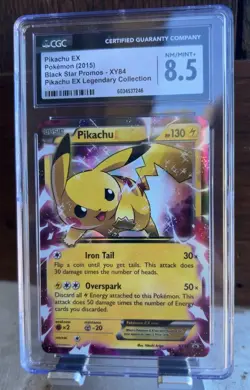 Pokemon 2015 Pikachu EX XY84 Full Art BSP Black Star Promos CGC 8.5 - Image 1