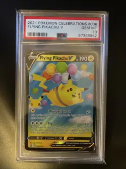 PSA 10 Flying Pikachu V 006/025+ Surfing Pikachu V 008/025 Celebrations Pokemon - Image 3