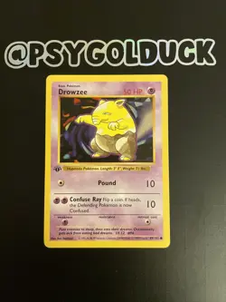 Drowzee 49/102 1st Edition Shadowless Base Set English 1999 Pokemon NM - Image 1