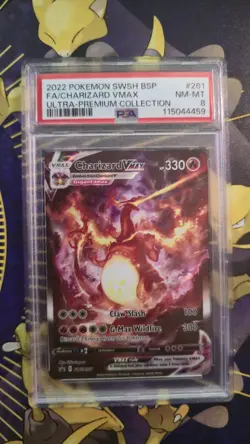 PSA 8 2022 Pokemon SWSH BSP FA/Charizard VMAX Ultra-Premium Collection SWSH261 - Image 1