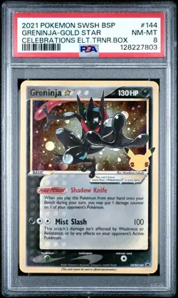 2021 Pokemon Celebrations Greninja Gold Star #SWSH144 PSA 8 - Image 1