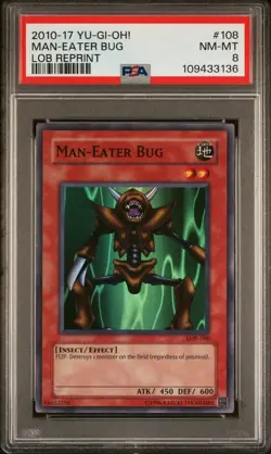 Man-Eater Bug *PSA NM-MINT 8* LOB-108 * Super Rare * 2010 * Yugioh - Image 1