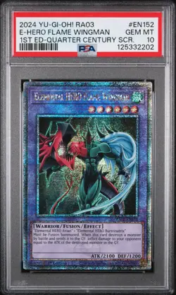 2024 YU-GI-OH! RA03-QUARTER CENTURY BONANZA ELEMENTAL HERO FLAME WINGMAN PSA 10 - Image 1