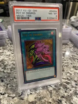 YuGiOh POT OF DESIRES #CT14-EN004 ULTRA RARE 🔥PSA 8NM🔥 LIMITED EDITION-2017 - Image 1