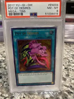 YuGiOh POT OF DESIRES #CT14-EN004 ULTRA RARE 🔥PSA 8NM🔥 LIMITED EDITION-2017 - Image 2