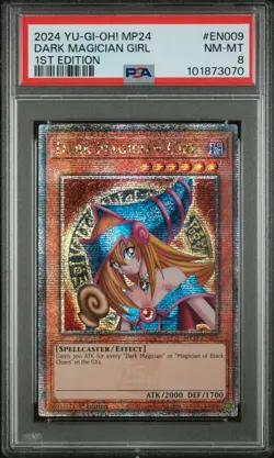Yugioh PSA 8 DARK MAGICIAN GIRL MP24-EN009 25TH QUARTER CENTURY SECRET RARE QCR - Image 1