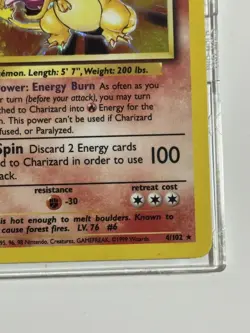 Pokemon TCG Charizard 1999 Holo Rare Card 4/102 - Image 4