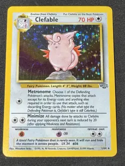 Clefable - 1/64 - Pokemon Jungle Unlimited Holo Rare Card WOTC LP - Image 1
