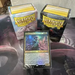 Magic the Gathering Explorers Of Deep Commander Deck + 2 Packs Dragon Shields - Image 1