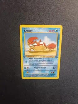 Carte Pokemon Krabby 51/62 Set Fossile Wizards Edition 1 FR - Image 1