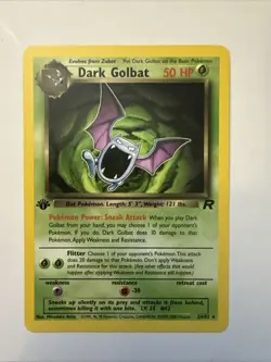 1st Edition Dark Golbat 24/82 Team Rocket Set Rare Vintage Pokemon Card - LP - Image 1