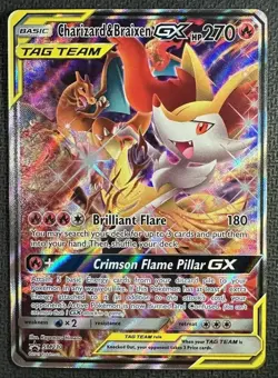 Charizard & Braixen GX SM230 Promo Pokemon Sun & Moon Tag Team NM - Image 1