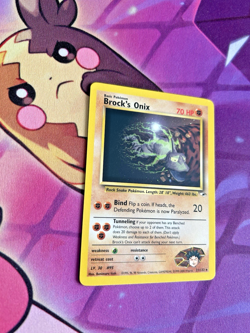 Brock's Onix - 21/132 [Gym Heroes] Pokemon TCG - Regular RARE - Vintage - NM - Image 2