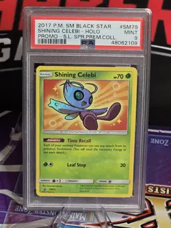 2017 POKEMON SM BLACK STAR PROMO #SM79 SHINING CELEBI-HOLO PSA 9 - Image 1