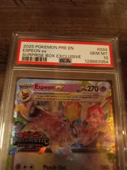 Pokemon TCG Prismatic Evolutions Espeon EX Stamped Surprise 034/131 Promo PSA 10 - Image 2