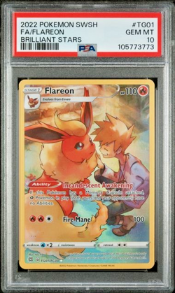 Flareon TG01 Swsh09: Brilliant Stars Trainer Gallery Pokemon Holo PSA 10 Pop 1k - Image 1