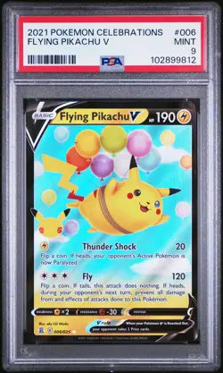2021 POKEMON CELEBRATIONS #006 FLYING PIKACHU V PSA 9 - Image 1