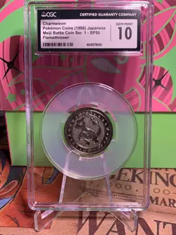 Charmeleon Pokemon Vintage Meiji Battle Coin Metal Japanese Cgc 10 Gem Mint - Image 1