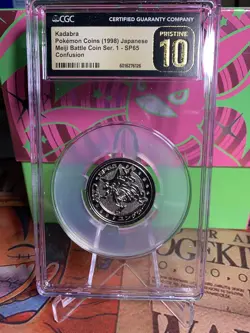 Kadabra Pokemon Vintage Meiji Battle Coin Metal Japanese - Cgc 10 Pristine - Image 1