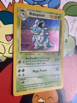Pokemon TCG Base Set 2 Nidoqueen 12/130 Vintage Holo Rare 2000 Swirl LP+ - Image 3