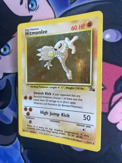Hitmonlee Holo #7 - Fossil Unlimited Edition - Pokemon TCG [MP] - Image 3