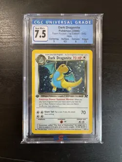 Dark Dragonite 5/82 Holo Rare 1st Edition Team Rocket Pokemon Card CGC 7.5 - Image 1