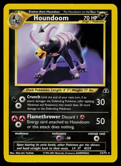 Pokemon Card - Houndoom Neo Discovery 23/75 Non Holo Rare - Image 1