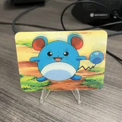 1998 Pokemon Marill 3D Lenticular Promo Card Viz Video Pioneer PIKA-0029D/DVD - Image 1