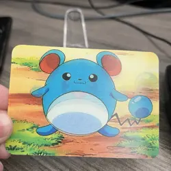 1998 Pokemon Marill 3D Lenticular Promo Card Viz Video Pioneer PIKA-0029D/DVD - Image 2