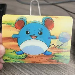 1998 Pokemon Marill 3D Lenticular Promo Card Viz Video Pioneer PIKA-0029D/DVD - Image 3