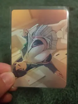 BUSTY ASIAN SCHOOLGIRL FOIL WAIFU ANIME CARD - Image 4