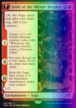 MTG Fable of the Mirror-Breaker (141/606) Kamigawa Neon Dynasty NM FOIL - Image 1