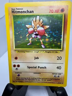 Pokemon TCG Hitmonchan 7/102 Holo Rare Base Set Lightly Played good condition - Image 1