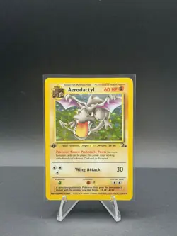 Pokemon TCG- 1999 Aerodactyl 1/62 First Edition Fossil MP - Image 1