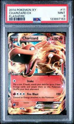 Pokemon 2014 XY Flashfire 11/106 Ultra Rare Holo Charizard EX PSA 9 Mint - Image 3