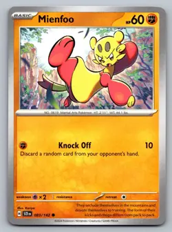 Pokemon TCG SV07: Stellar Crown Mienfoo 083/142 - Image 1