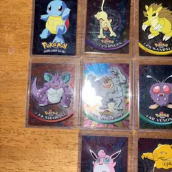 Lot of 13 Holo Topps TV Animation Pokemon Holos Foil - Blue/black Logo 1999 - Image 2