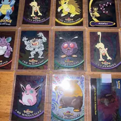 Lot of 13 Holo Topps TV Animation Pokemon Holos Foil - Blue/black Logo 1999 - Image 3