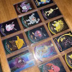 Lot of 13 Holo Topps TV Animation Pokemon Holos Foil - Blue/black Logo 1999 - Image 5